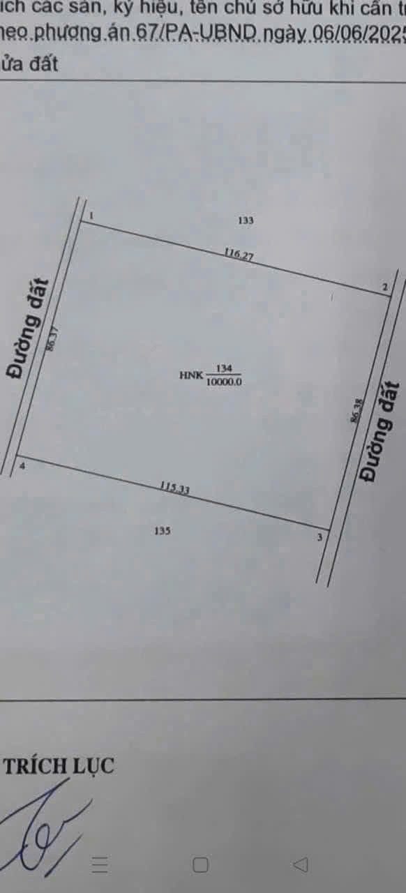 Bán đất 10000m² ngang 86m giá 1.25 tỷ tại Xã Tân Hội