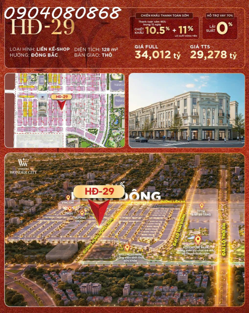 HĐ-29 – BIỆT THỰ KINH DOANH ĐẮC ĐỊA NGAY TRỤC ĐẠI LỘ HỪNG ĐÔNG – VINHOMES ĐAN PHƯỢNG