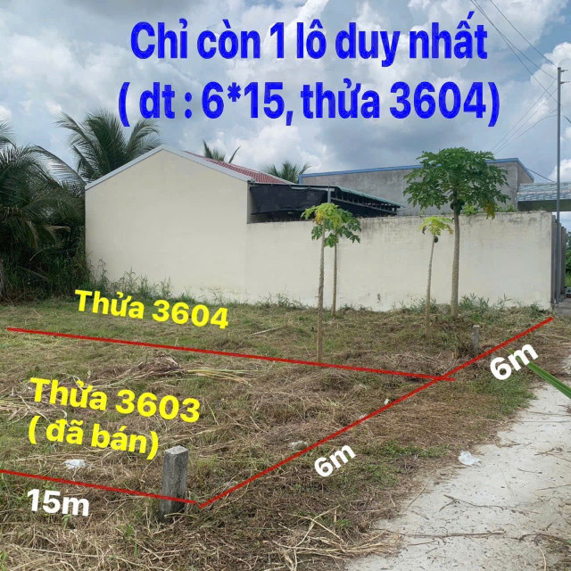 Bán đất 90m² 490 triệu tại Xã Tân Hương Huyện Châu Thành