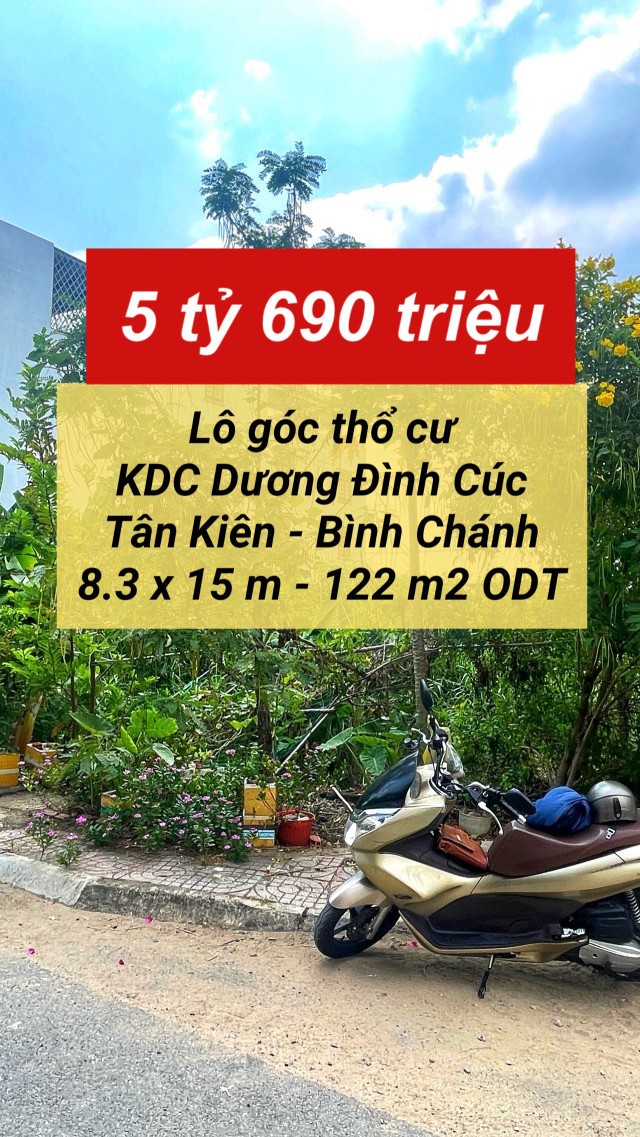 Lô góc mặt tiền ngang 8.3 m hiếm có ở Tân Kiên chỉ 5.69  tỷ !