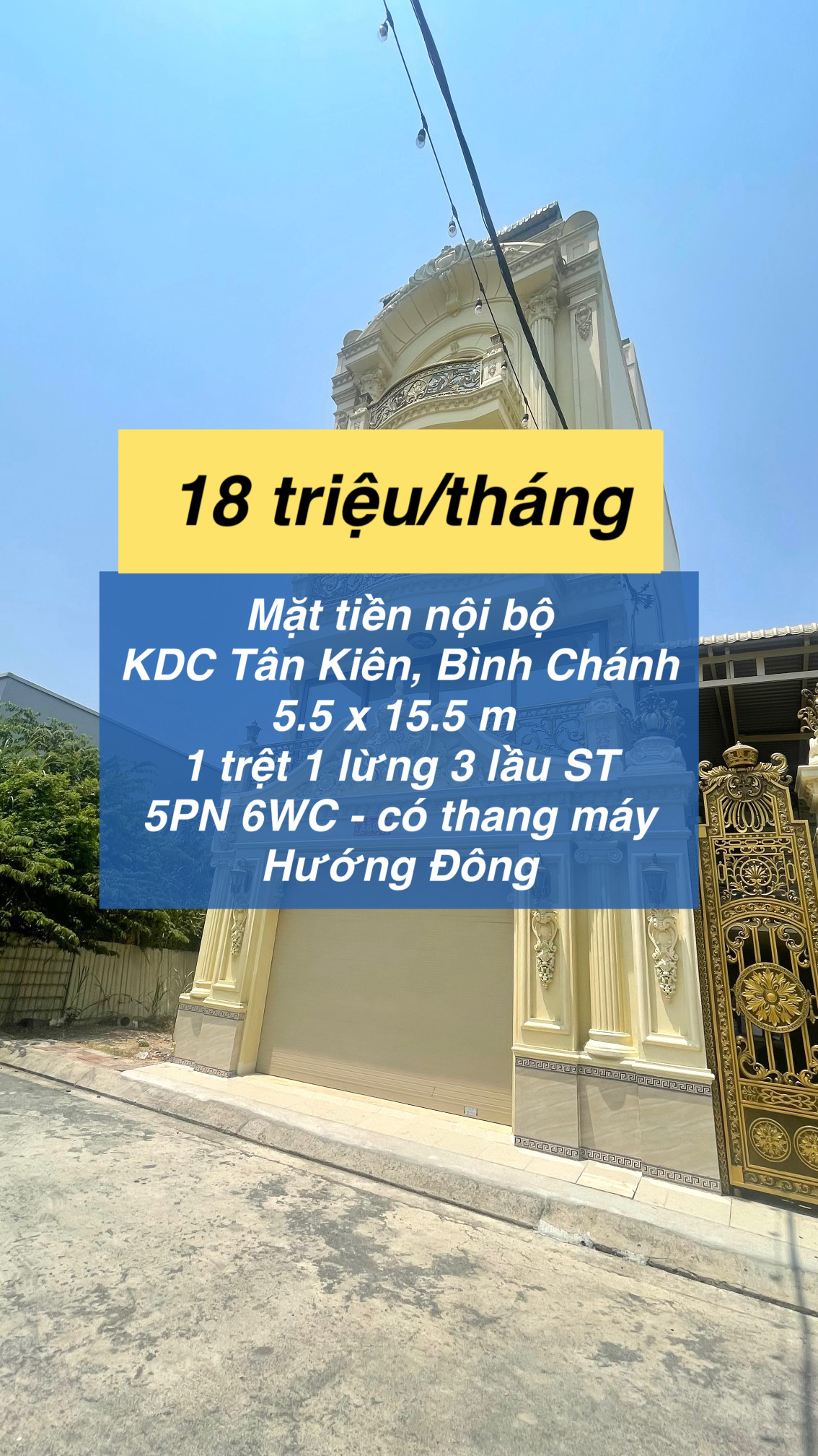 Cho thuê nhà đẹp 5 phòng ngủ khu dân cư có thang máy