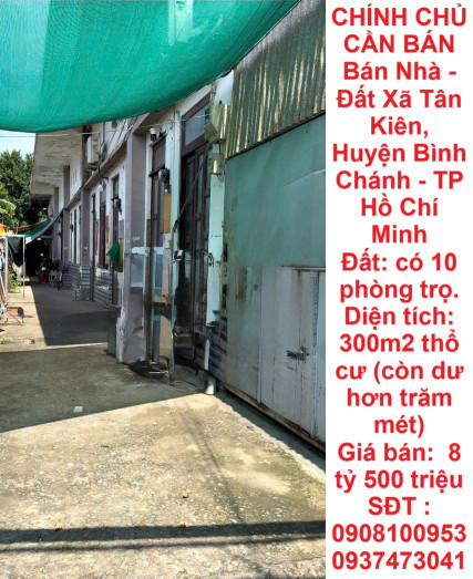 CHÍNH CHỦ CẦN BÁN Bán Nhà - Đất Xã Tân Kiên, Huyện Bình Chánh - TP Hồ Chí Minh