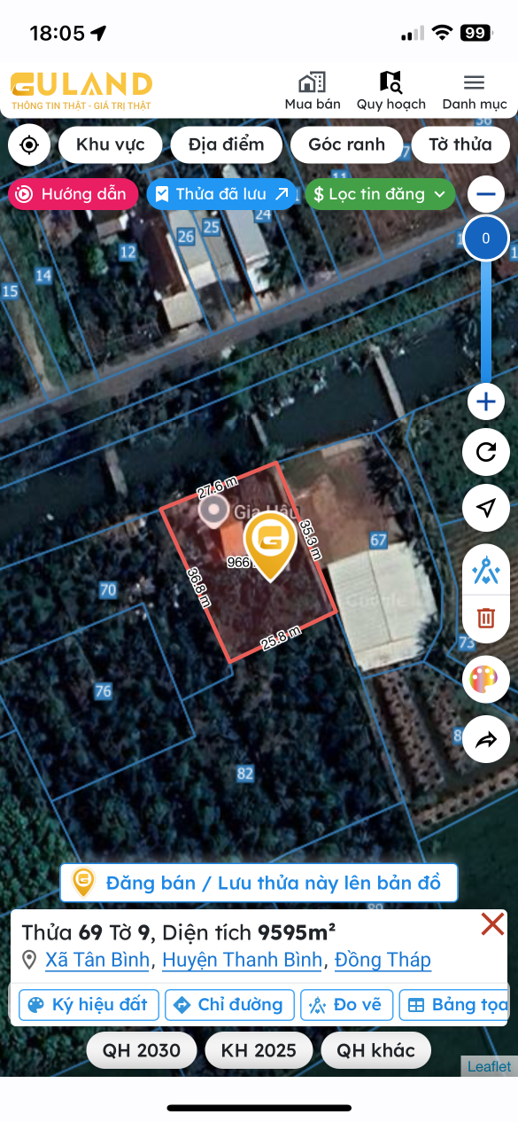 Bán đất 9000,76m² ngang 80m giá 8.5 tỷ Xã Tân Long( mới)( 400mét)cách trung chợ ủy ban ngân hàng trường học cấp 1,2,3 (400mét)