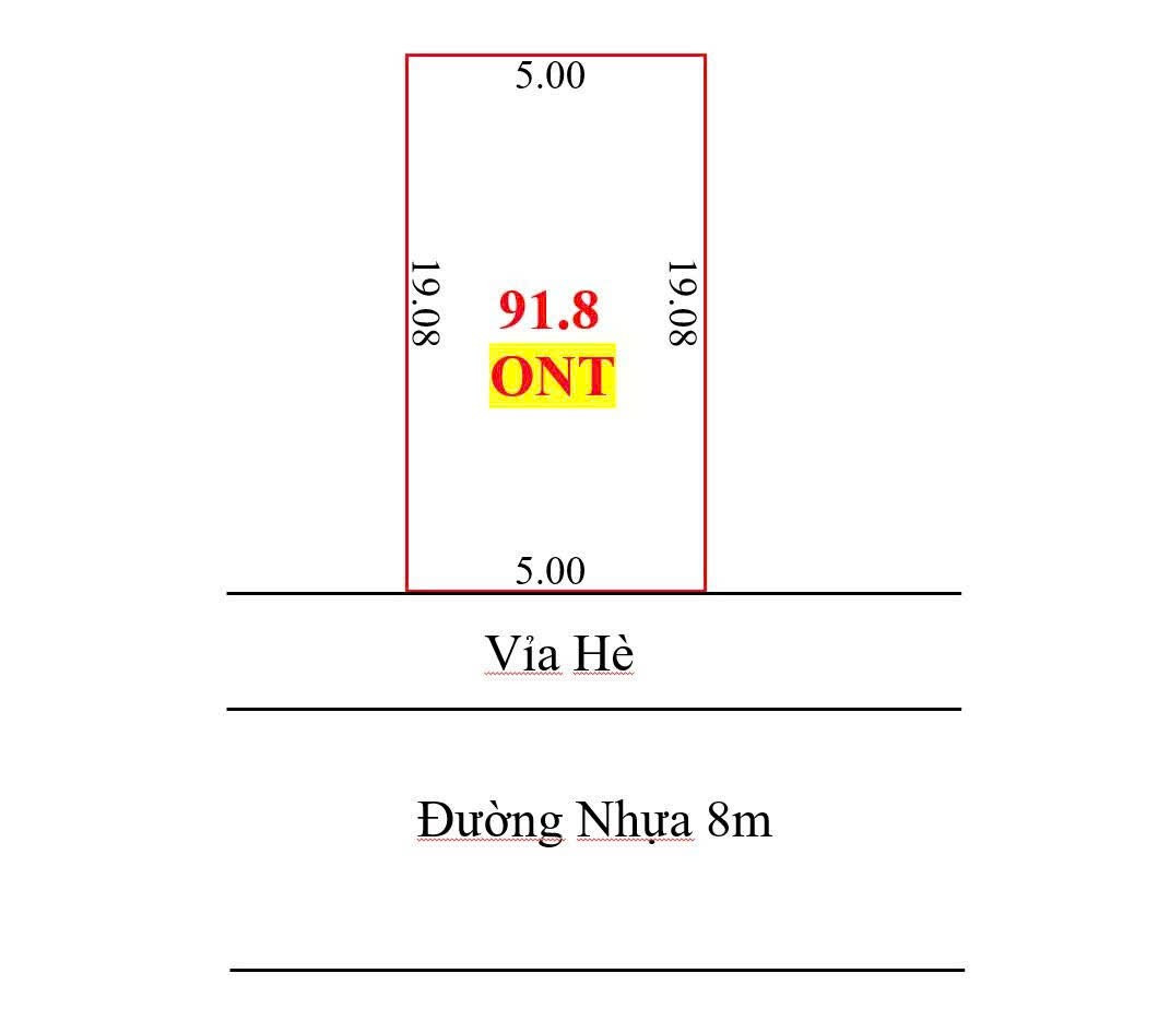 Bán đất 91.8m² ngang 5m giá 2.05 tỷ tại Xã Tân Minh Huyện Sóc Sơn