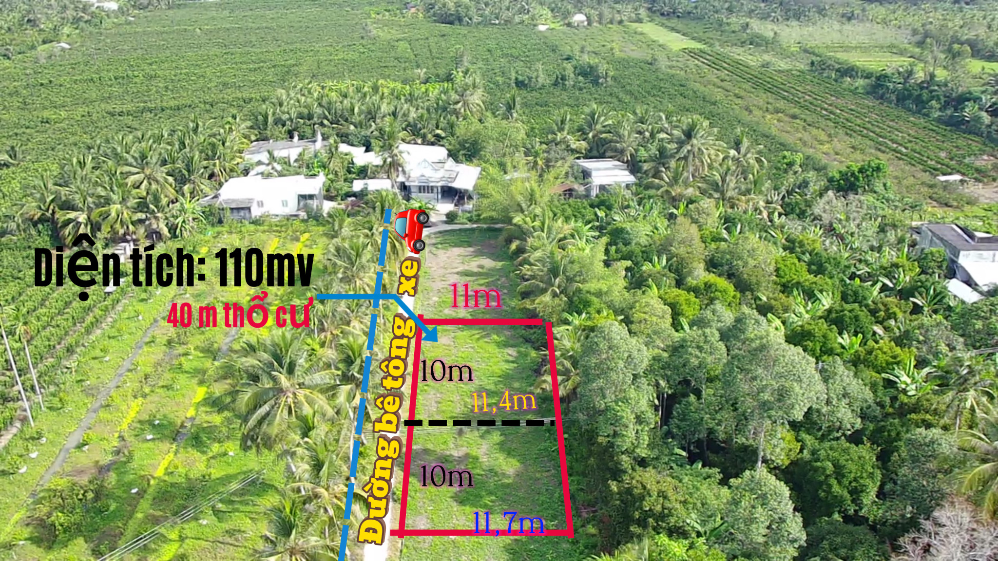 Bán đất 110m² 155 triệu tại Xã Tân Mỹ Huyện Trà Ôn