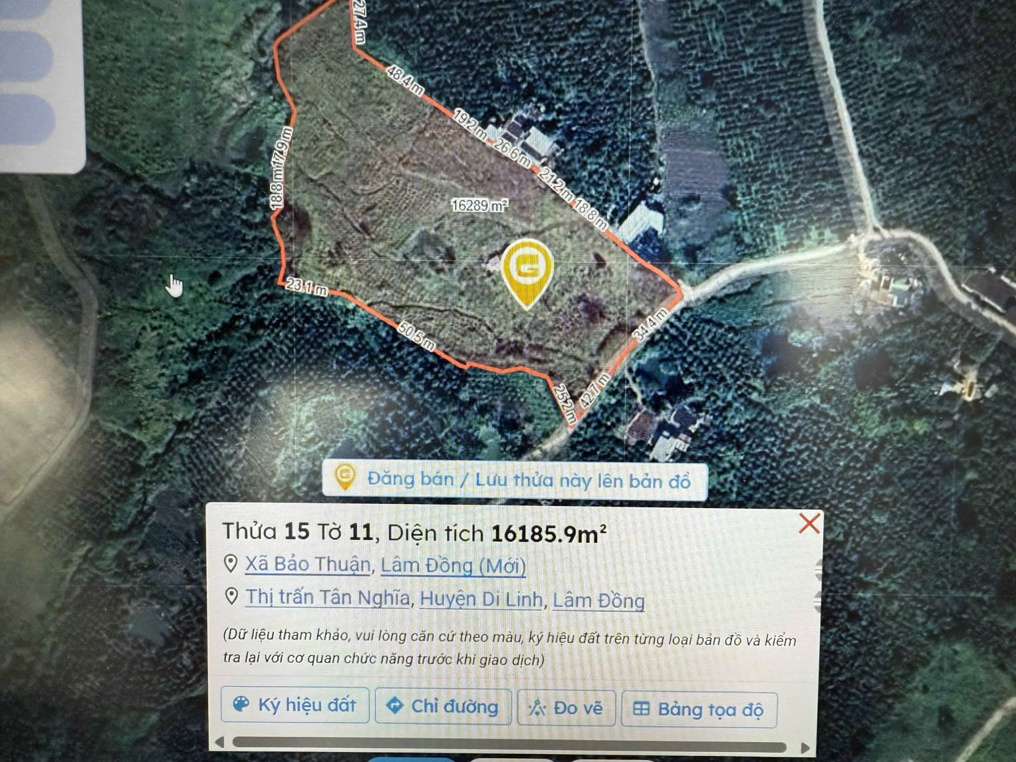 Bán đất vườn hơn 1 mẫu 6, mặt tiền đường