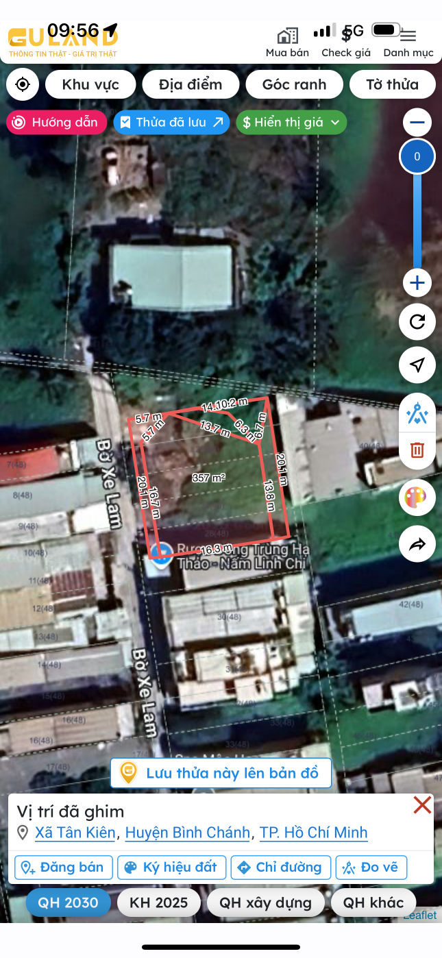 Bán 400 mét vuông, 305,6 mét vuông đất ở đô thị