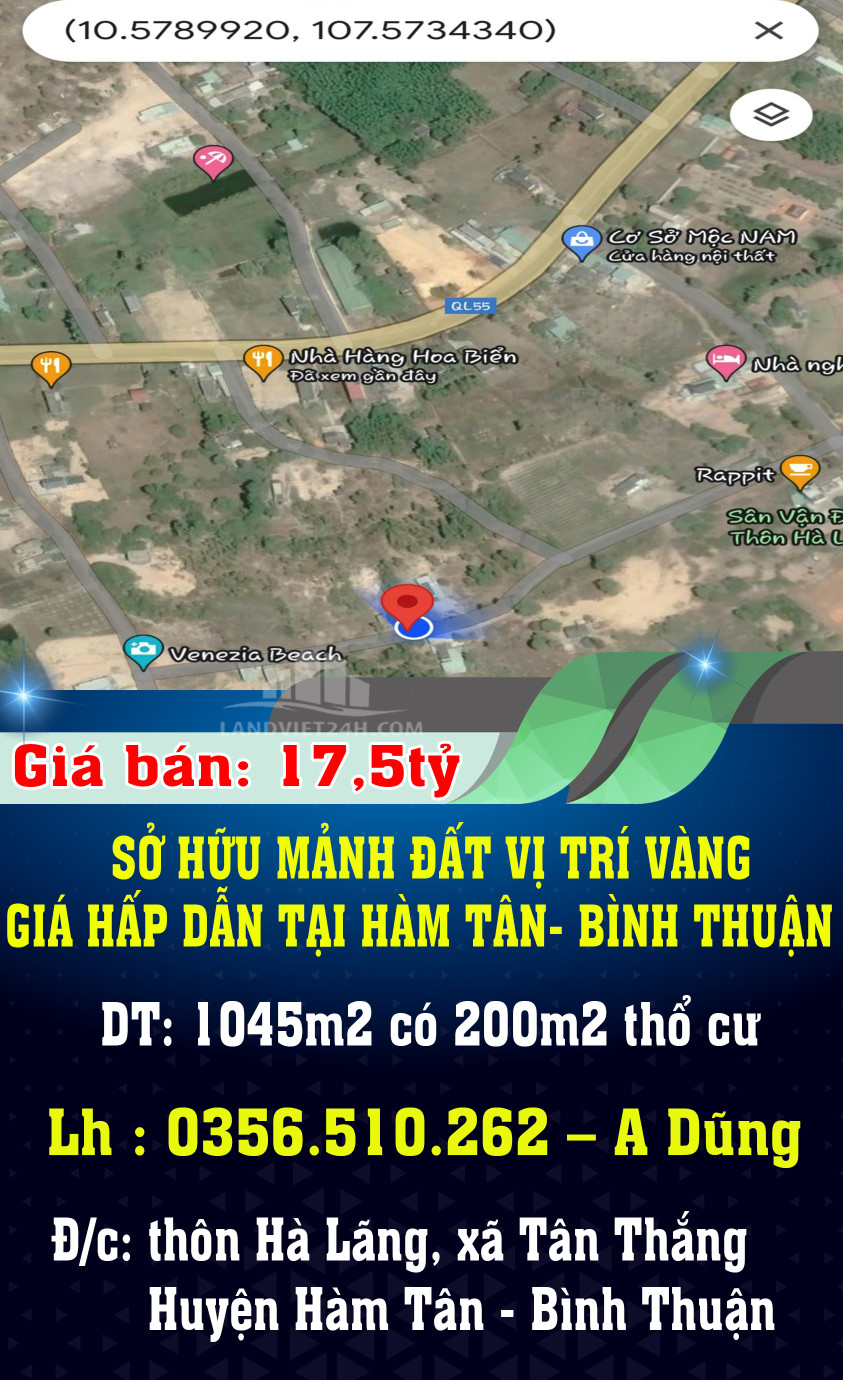 CƠ HỘI SỞ HỮU MẢNH ĐẤT VỊ TRÍ VÀNG – GIÁ HẤP DẪN TẠI HÀM TÂN- BÌNH THUẬN