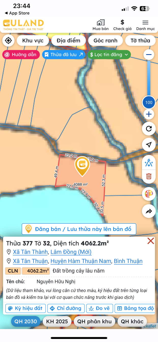4062.2m² Xã Tân Thành