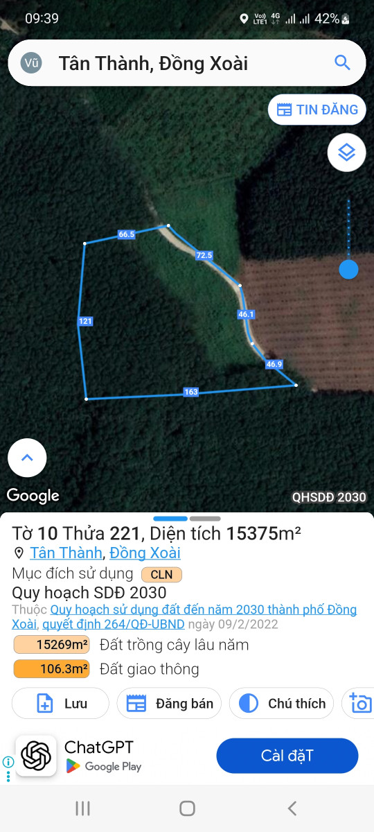 Đất mặt tiền đường Tân Thành Đông xoài Bình Phước