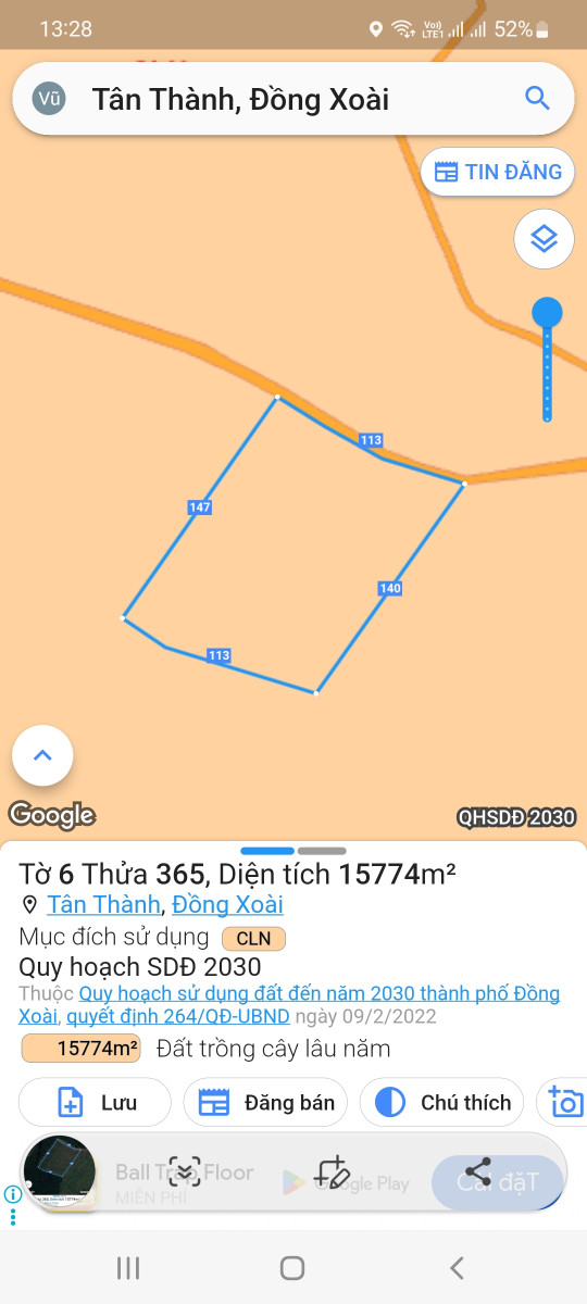 Đất xã Tân Thành Đông xoài Bình Phước