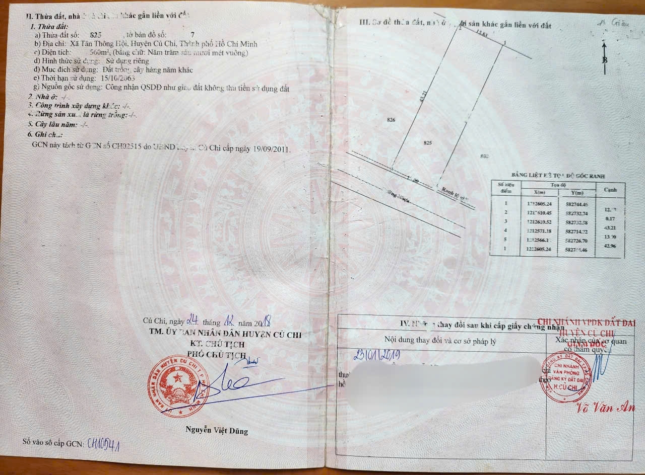 (B487) Bán nhà xưởng mặt tiền Đường 23, xã  Tân Thông Hội , dt đất 560m2, giá 9 tỷ 100 TL