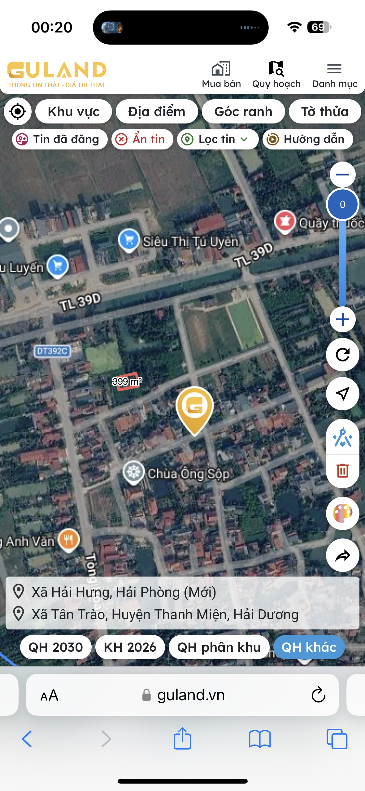 Bán đất thổ cư chính chủ – Tân Trào, Thanh Miện, Hải Dương
	•	Diện tích: 430m2
	•	Mặt tiền đường 5m, ô tô ra vào thoải mái
	•	Cách TL39D ~300m, khu dân cư văn minh
	•	Sổ đỏ chính chủ, xây dựng tự do
	•	Giá chào:thương lượng)