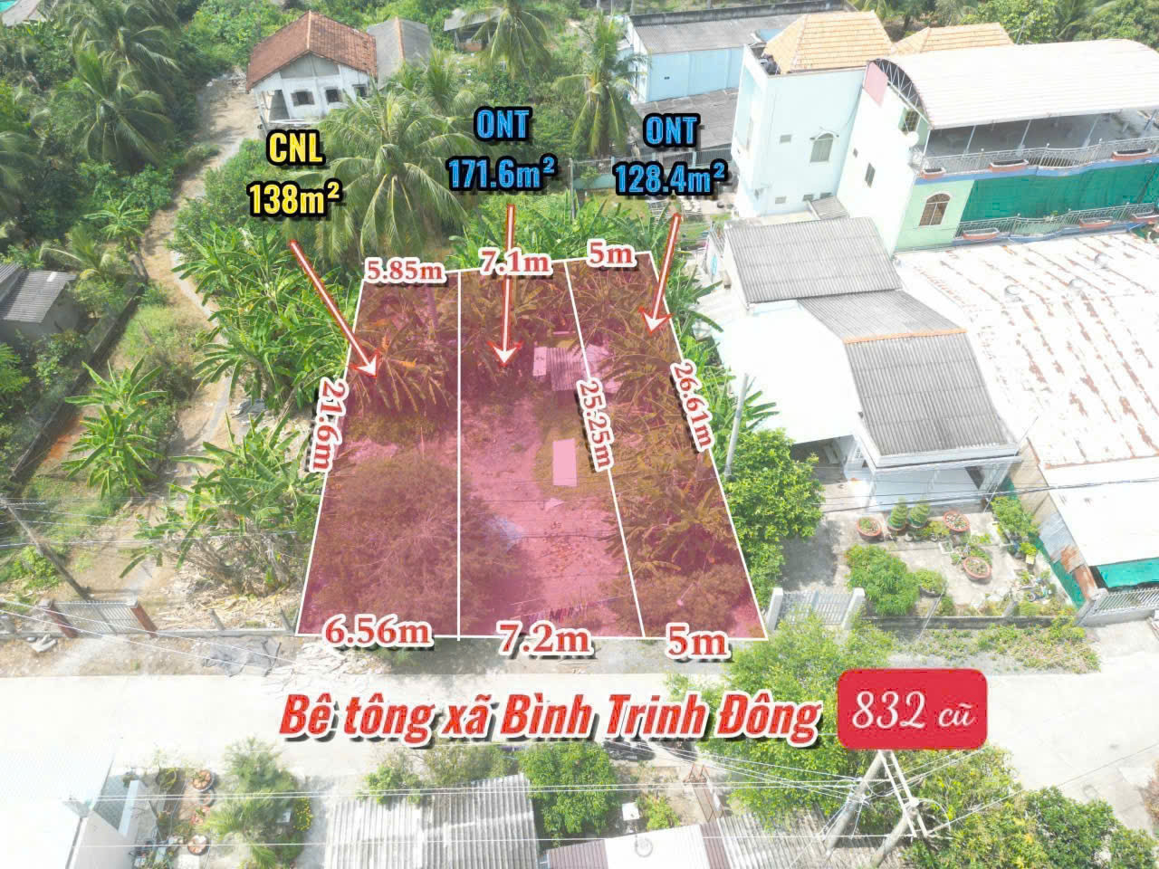 Bán nền thổ và vườn 12,9x24 Ngay Tam giác tập trung dân cư , mọi tiện ích Tại Xã Tân Trụ Tỉnh Tây Ninh