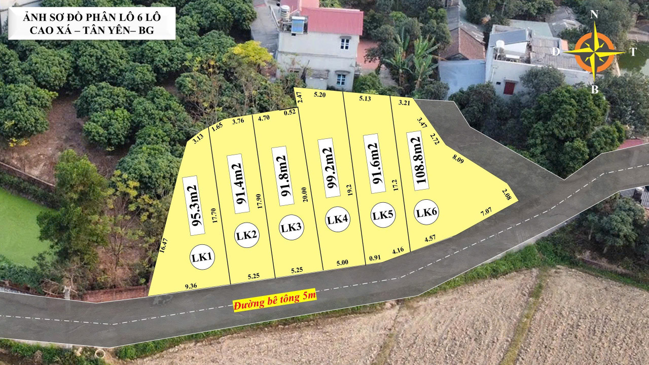 Bán đất 90m² ngang 5m giá 640 triệu Xã Tân Yên