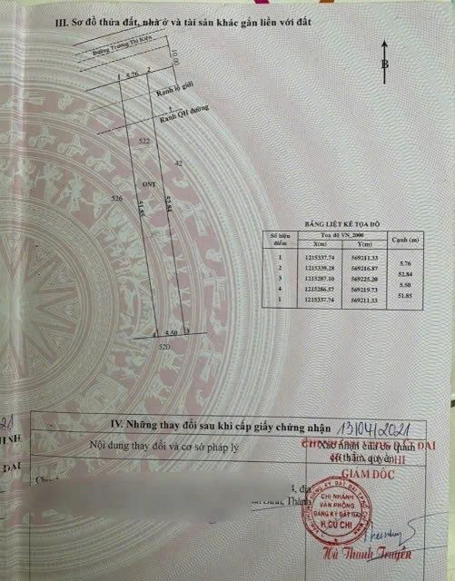 Đất rẻ Củ Chi – MT Trương Thị Kiện gần TL7, 5,5x53m giá 2 tỷ