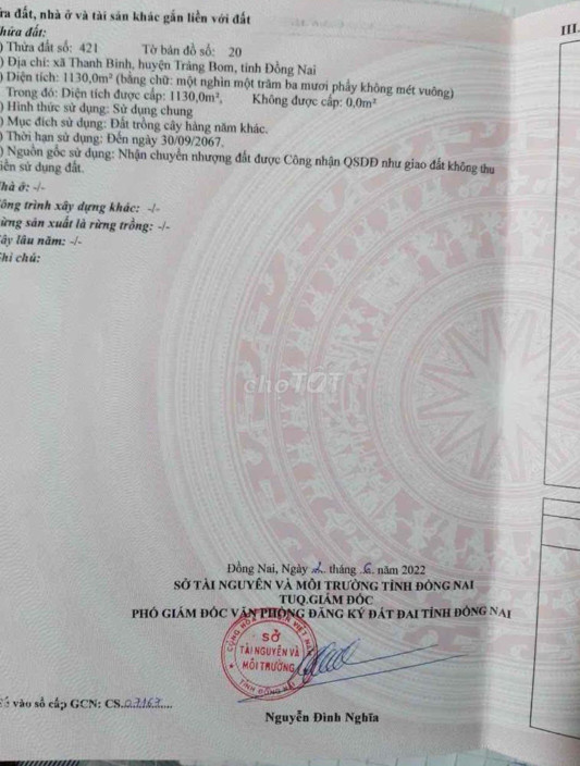 Nhà Đất Thanh Bình Trảng bom Đồng Nai