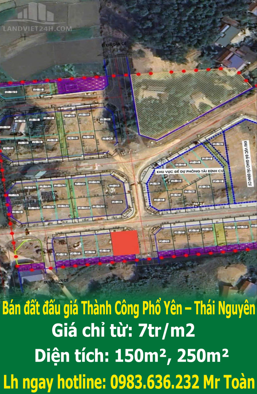 Bán đất đấu giá Thành Công Phổ Yên – Thái Nguyên.