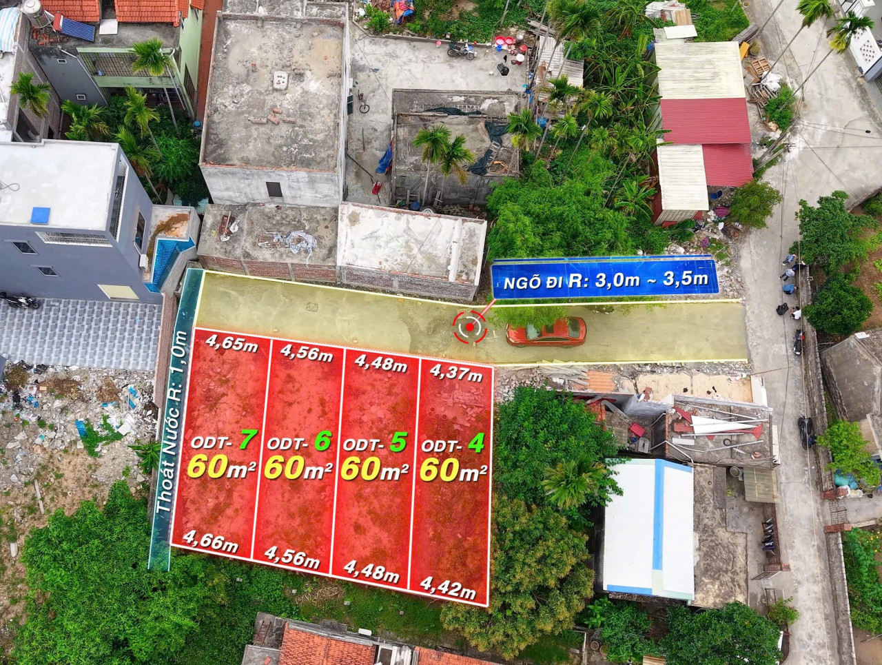 Bán đất 60m² ngang 4m giá 1.35 tỷ tại Thiên Hương Liên hệ 0362558882