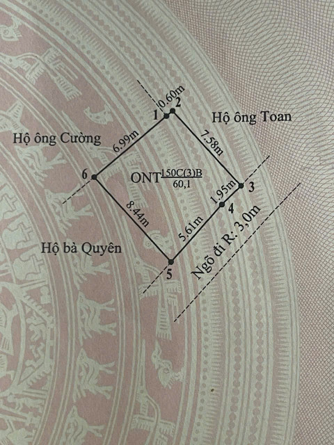 Bán đất 60m² ngang 7,59m giá 1.3 tỷ tại Thiên Hương . liên hệ 0362558882