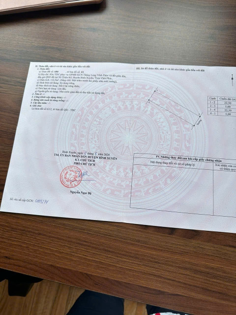 Chính chủ cần bán lô đất khu tái định cư