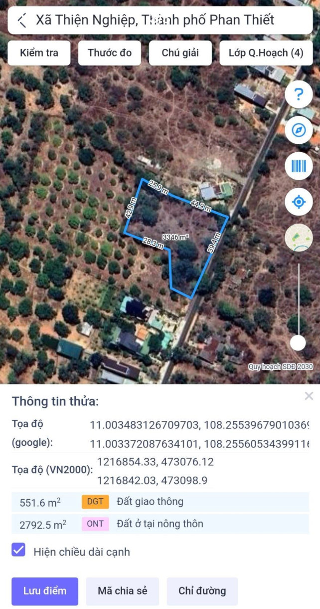 Bán 3345m2 đường 715, trung tâm thiện nghiệp, giá 9 tỷ Lh 0982482666
