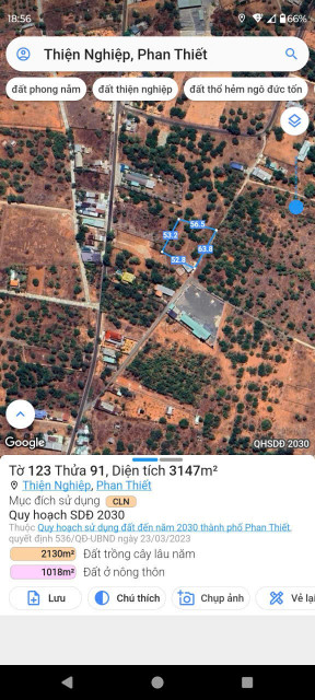 Bán đất 3200m² ngang 54m giá 6.6 tỷ tại Xã Thiện Nghiệp Thành phố Phan Thiết