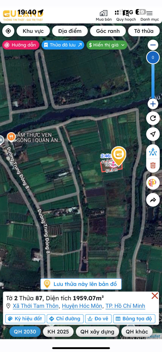 Bán đất 2045.7m² 4.7 tỷ tại Xã Thới Tam Thôn Huyện Hóc Môn