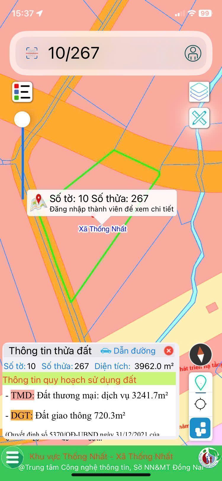 Bán đất 3982m² ngang 70m giá 5.6 tỷ tại Xã Thống Nhất
