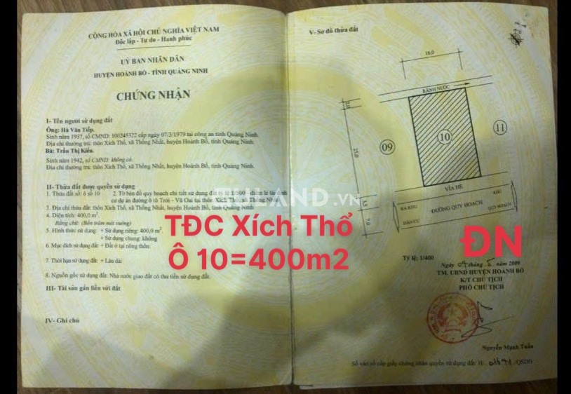 TĐC XÍCH THỔ - XÃ THỐNG NHẤT
