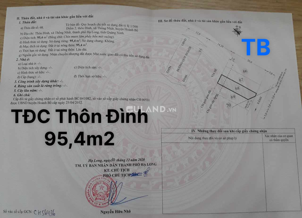 Đất TĐC Thôn Đình-Xã Thống Nhất