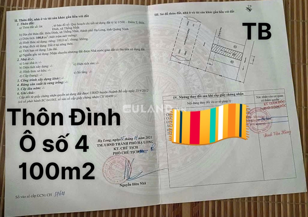 Đất TĐC Thôn Đình - Xã Thống Nhất