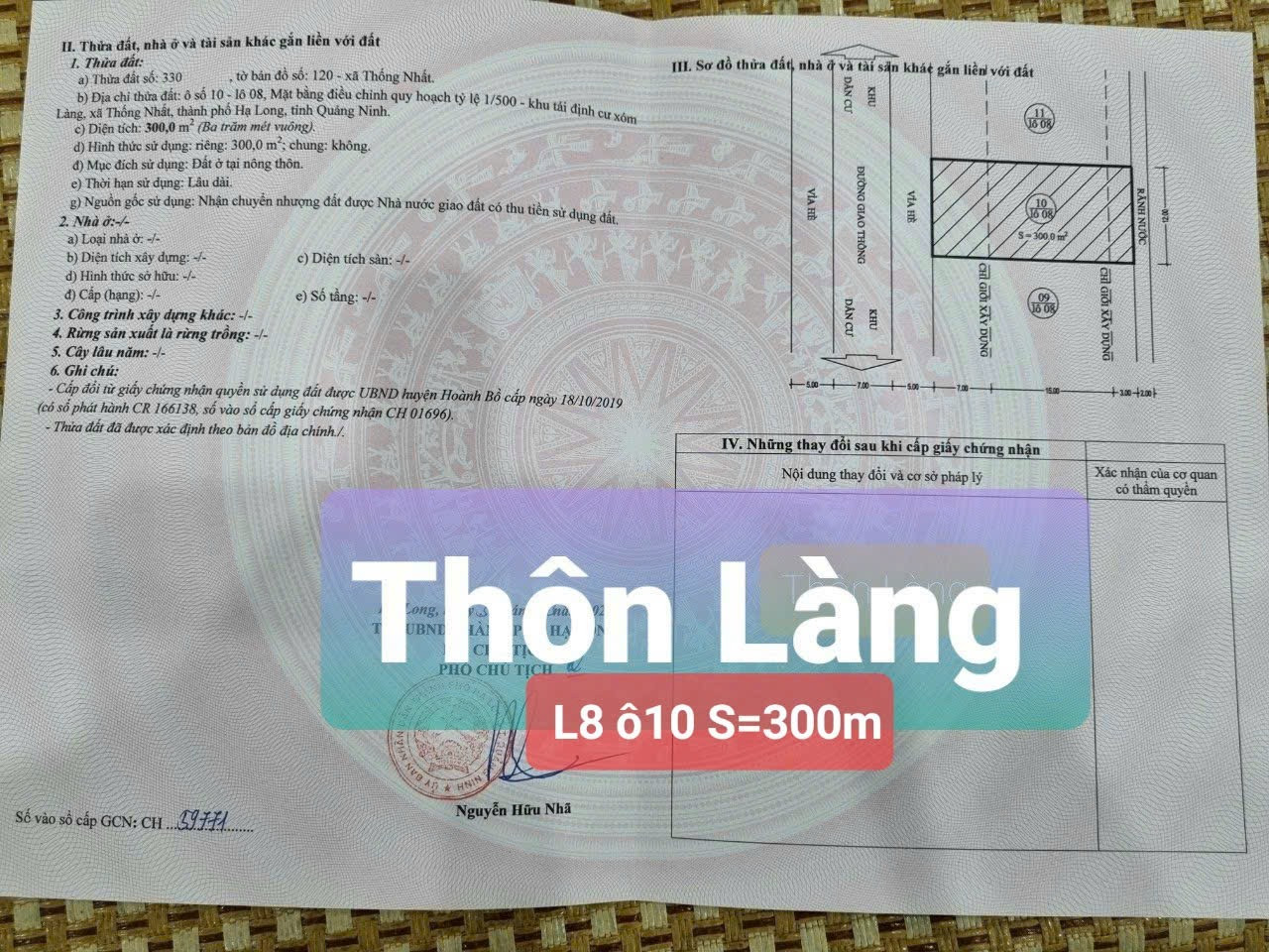 ĐẤT BIỆT THỰ TĐC THÔN LÀNG - THỐNG NHẤT