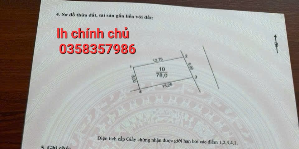 Bán đất 78m² ngang 6m giá 6.5 tỷ Xã Thư Lâm