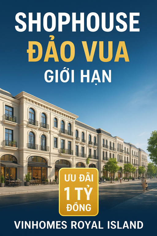 Bán Shophouse Đảo Vua ưu đãi 1 Tỷ