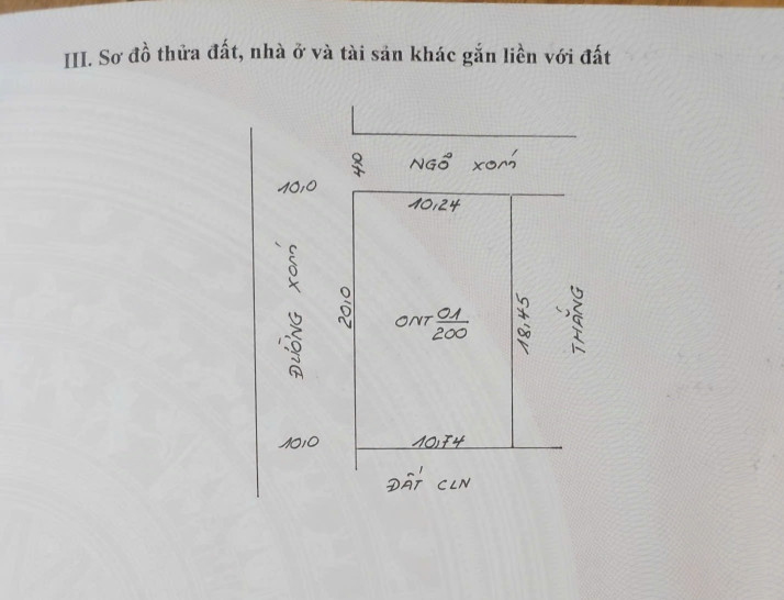 Bán đất 200m² 4.5 tỷ tại Xã Thủy Xuân Tiên Huyện Chương Mỹ