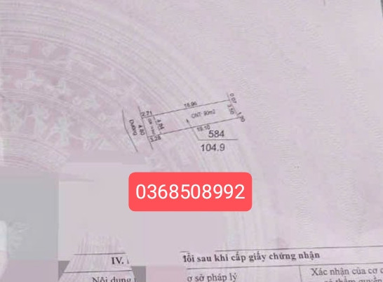 Bán đất 104m² ngang 4,5m giá 470 triệu Xã Tiên Lục