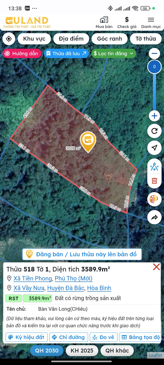 Bán đất 3589.9m² Xã Tiền Phong
