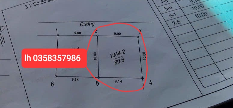 Bán đất 90.6m² full thổ cư ngang 9.14m giá 3.25 tỷ tại Xã Tiến Thắng