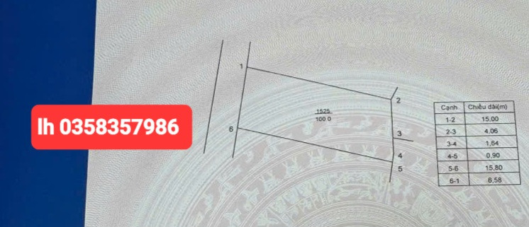 Bán đất 100m² full thổ cư ngang 6.58m giá 4.2 tỷ tại Xã Tiến Thắng