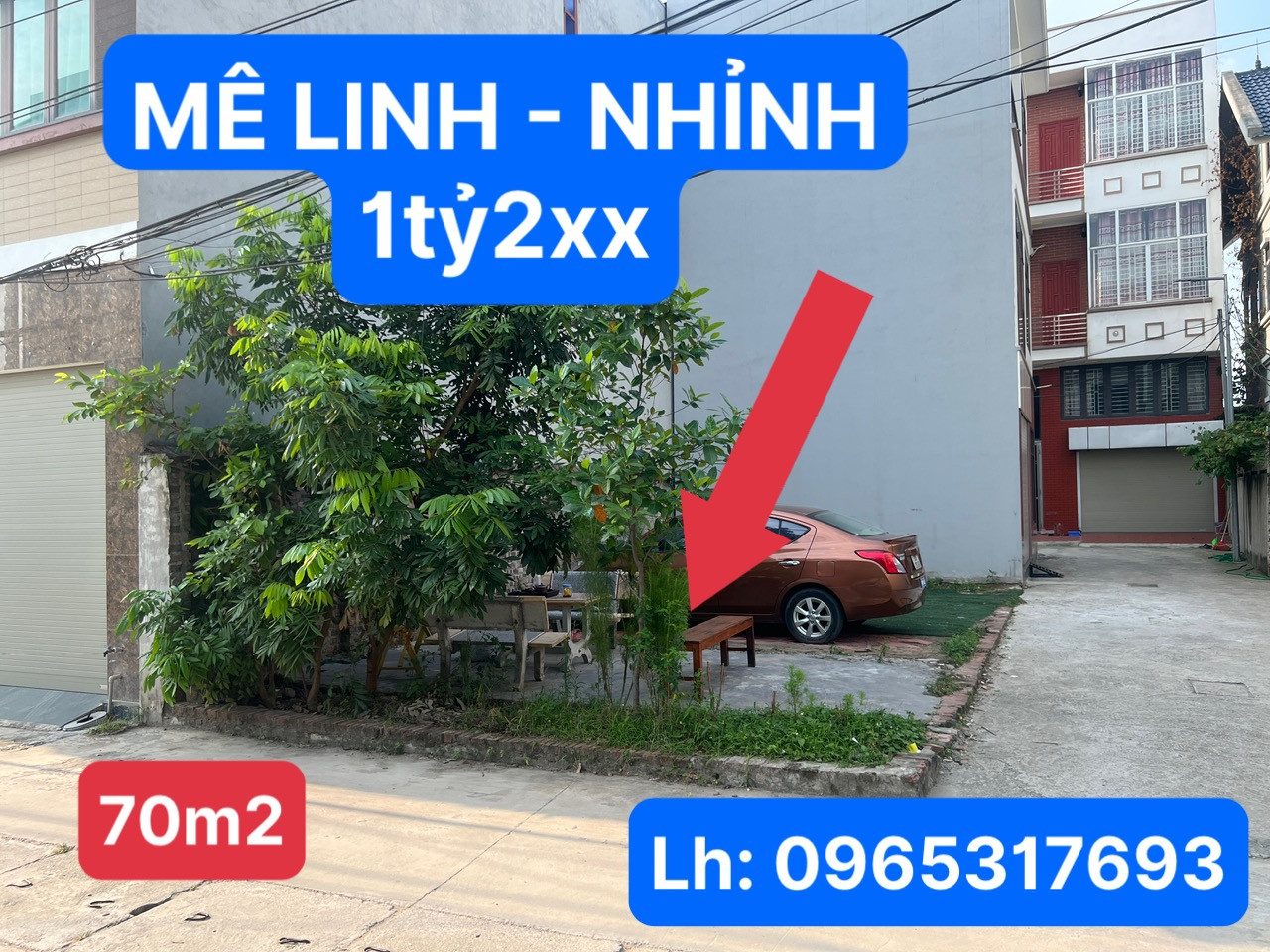 Chỉ nhỉnh 1tỷ2xx sở hữu ngay đất mê linh - hà nội diện tích 70m2-mặt tiền rộng 5m