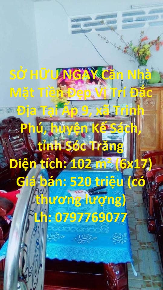 SỞ HỮU NGAY Căn Nhà Mặt Tiền Đẹp Vị Trí Đắc Địa Tại huyện Kế Sách, tỉnh Sóc Trăng