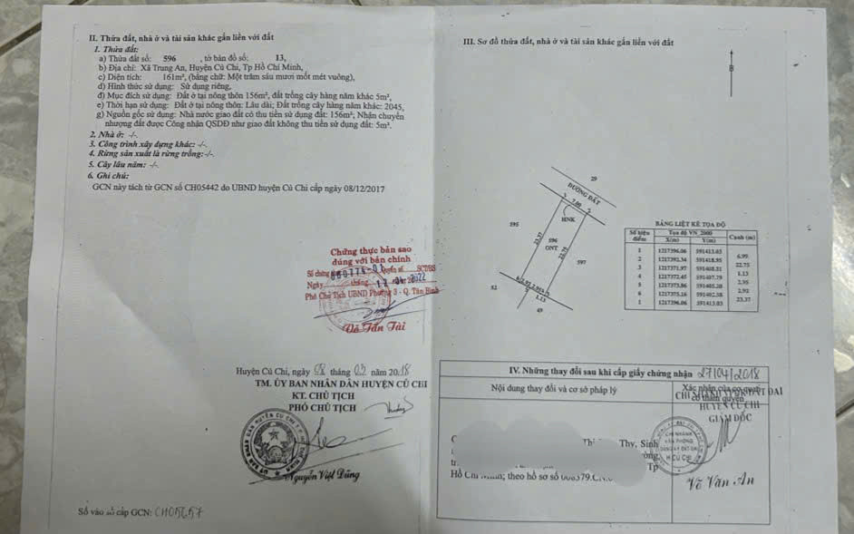 (S564) Đất xã Trung An, dt 161m2, full thổ cư, giá 1 tỷ 700