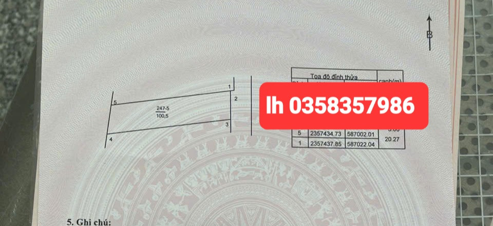Bán đất 100.5m² ngang 5m giá 1.7 tỷ Xã Trung Giã