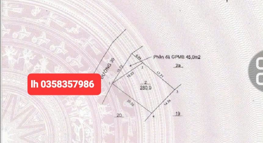Bán đất 280m² full thổ cư ngang 15.72m giá 11 tỷ tại Xã Trung Giã
