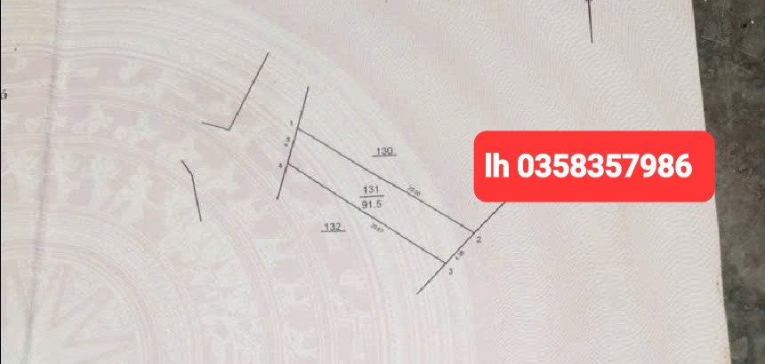 Bán đất 91.5m² full thổ cư ngang 4.38m giá 2.55 tỷ tại Xã Trung Giã