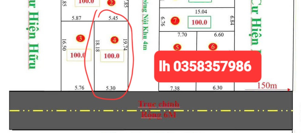 Bán đất 100m² full thổ cư ngang 5.45m giá 2.55 tỷ tại Xã Trung Giã