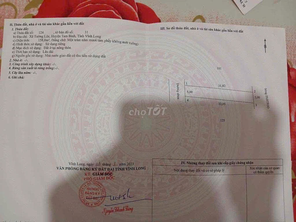 ĐẤT CHÍNH CHỦ - 2 LÔ LIỀN KỀ - Liên Ấp Mỹ Phú 1, Xã Tường Lộc, Huyện Tam Bình, Vĩnh Long