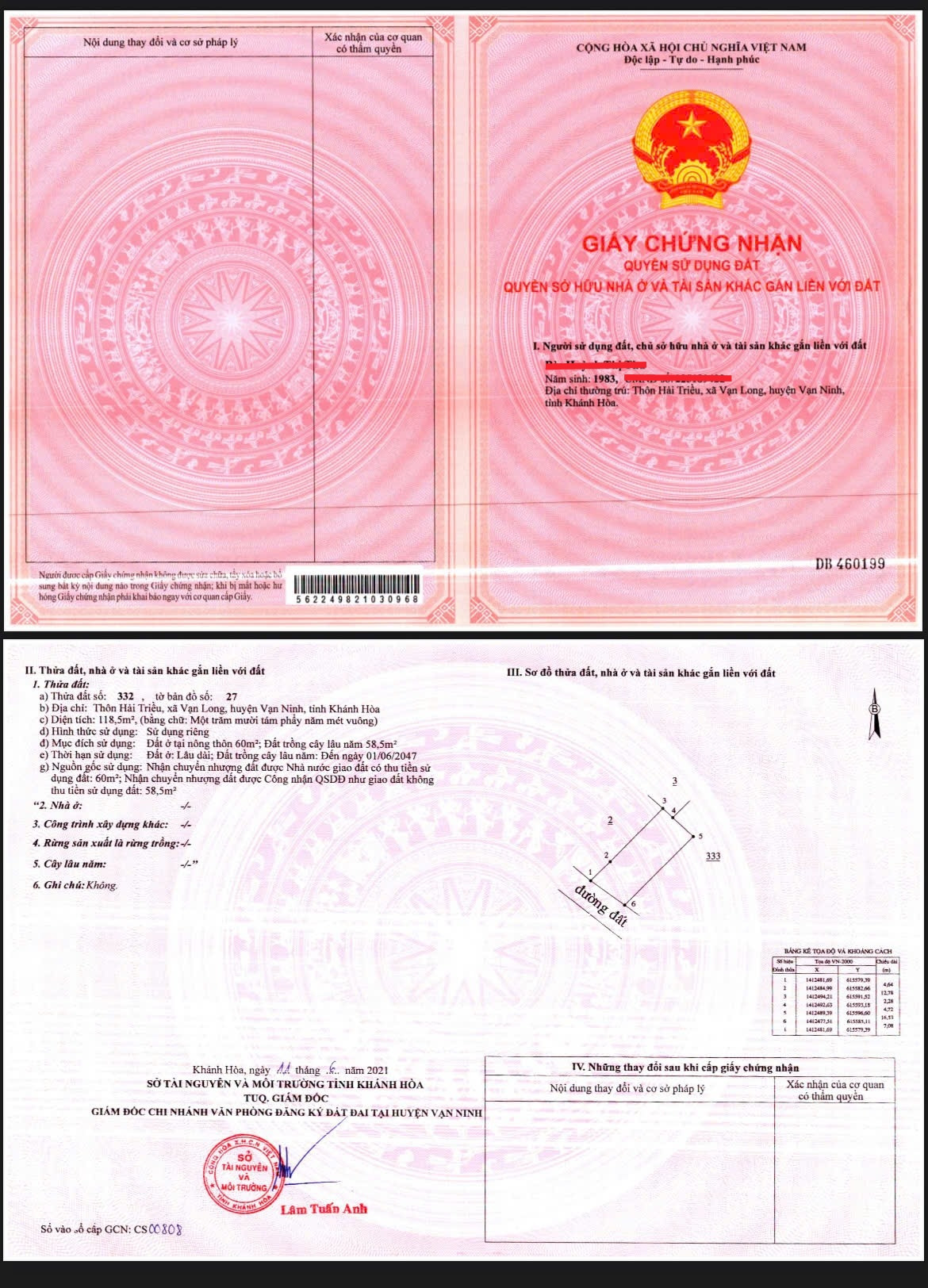 BÁN ĐẤT GẦN SÔNG TỪ BÔNG – VẠN LONG, VẠN NINH  - 118m2 - ĐƯỜNG OTO - GIÁ 16TR5/M2
