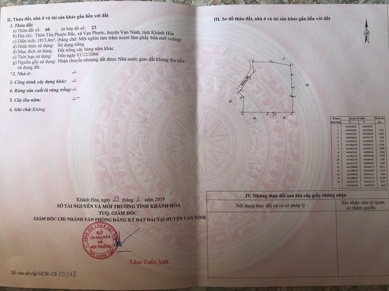 ĐẤT CHÍNH CHỦ - Vị Trí Đẹp thôn Tân Phước Bắc, xã Vạn Phước, Vạn Ninh